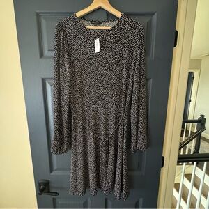 Elegant Black and White Polka Dot Dress